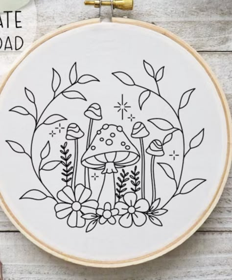 Easy Embroidery Templates Free Printable, Free Mushroom Embroidery Pattern, Summer Embroidery Patterns, Floral Embroidery Patterns Free, Hand Embroidery Designs Free, Embroidery Templates Free Printable, Hand Embroidery Patterns Free Templates, Design Embroidery Patterns, Cute Embroidery Patterns