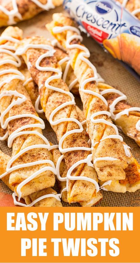 EASY PUMPKIN PIE TWISTS MADE WITH CRESCENT ROLLS! SO GOOD! #pumpkinspice #pumpkin #thanksgiving #desserts #creamcheeseicing #halloween #crescentrolls #easyrecipes #recipes Pumpkin Pie Twists, Quick Thanksgiving Recipes, Thanksgiving Bread, Thanksgiving Food Sides, Easy Thanksgiving Recipes, Thanksgiving Desserts Easy, Best Thanksgiving Recipes, Thanksgiving Cakes, Easy Pumpkin Pie