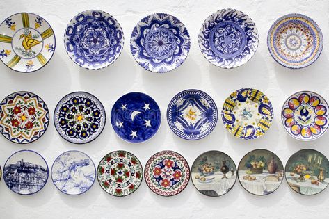 Ceramic plates crafts Mediterranean Ibiza. Ceramic plates decorated hand painted , #Sponsored, #crafts, #Mediterranean, #Ceramic, #plates, #hand #ad Mediterranean Plates, Greek Style Home, Spanish Courtyard, Painted Crafts, Greek Decor, Greek Restaurant, Beach Restaurant, Greek Restaurants, Ocean House