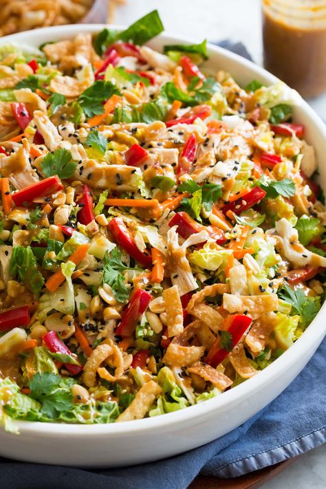 Chinese Chicken Salad Chinese Chicken Salad Dressing, Asian Chicken Salad Recipe, Chinese Salad, Chicken Salad Dressing, Chinese Chicken Salad Recipe, Thai Chicken Salad, Rotisserie Chicken Breast, Asian Chicken Salads, Chinese Chicken Salad