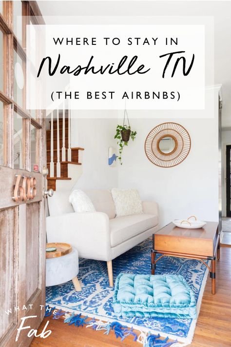 So when you’re planning out your trip definitely consider staying at one of these super cute Airbnbs—you won’t regret it. Whether you’re traveling in with a larger group, as a couple, or even solo, Airbnb has so many options for you to choose from. Here’s my list of the top 10 Airbnbs in Nashville to stay at. What The Fab. Where To Stay in Nashville. A Nashville Guide created by a Local. Nashville Airbnb Decor, Birthday In Nashville, Where To Stay In Nashville, Bedroom Airbnb, Nashville Guide, Nashville Airbnb, Best Beaches In Maui, Wanderlust Photography, Travel Destinations Bucket Lists