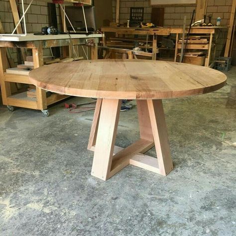 Diy Bord, Dinner Table Diy, Restoration Hardware Dining Table, Dinner Tables Furniture, Meja Sofa, Round Outdoor Dining Table, Diy Dining Room Table, Diy Dining Room, Diy Farmhouse Table