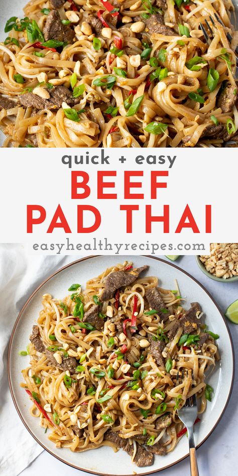 Pad That Recipe, Thai Beef And Noodles, Steak Pad Thai Recipe, Steak Pad Thai, Pad Tie Noodles, Pad Tie Recipe, Thai Beef Wraps, Thai Noodles With Beef, Thai Recipes Beef