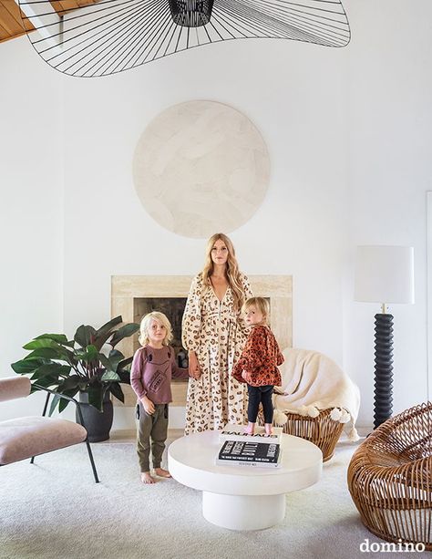 Sarah Sherman Samuel and her children in their living room Forest Green Bedrooms, Pink Dresser, Sarah Sherman, Sarah Sherman Samuel, Cool Bunk Beds, California Closets, Bedroom Green, Fixer Upper, Apartment Decor