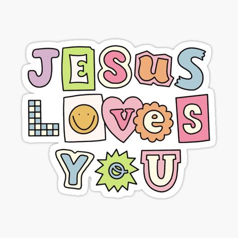 God Love You Wallpaper, Jesus Journal, Bible Journal Stickers, Jesus Stickers, Jesus Love Images, Bible Stickers, Stickers Christian, Stickers Jesus, God Sticker