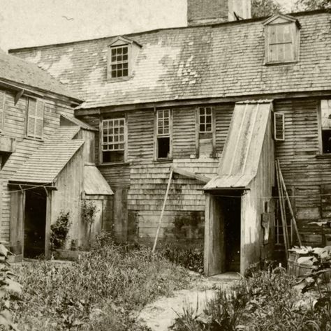 Stereoscopic History on Instagram: ““Back of the Witch House.” On June 10, 1692, Bridget Bishop was hanged in Salem, Massachusetts after being convicted of practicing…” Bridget Bishop, Arthur Miller, Salem Massachusetts, Witch House, The Witch, Massachusetts, Witch, House Styles, History