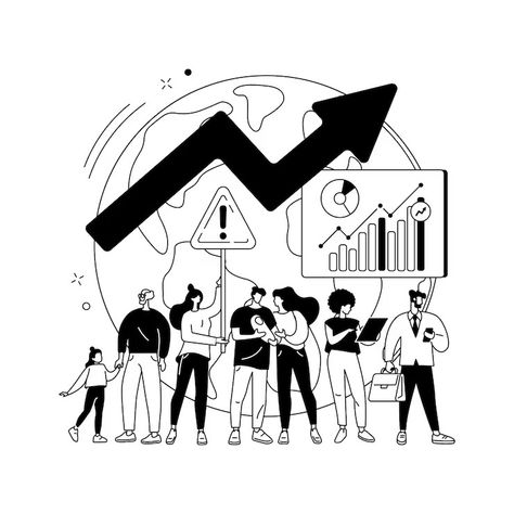 Free Vector | Population growth abstract concept vector illustration census service world population explosion human quantity growth natural increase rate overpopulation demographics abstract metaphor Population Explosion, Population Growth, Abstract Concept, World Population, Vector Illustration, Human