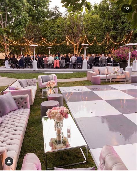 Engagement Party Venue Ideas, Backyard Birthday Party, Outdoor Dance Floors, Fun Backyard, Mindy Weiss, Courtyard Wedding, Backyard Reception, Backyard Birthday, Dance Floor Wedding