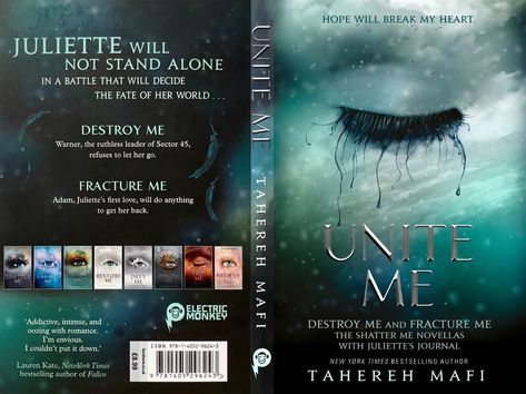 Shatter Me Series Covers, Mini Book Covers Printable Shatter Me Series, Hellnyx Book Covers, Shatter Me Back Cover, Shatter Me Mini Book Cover, Full Book Cover Printable, Shatter Me Book Cover, Tahereh Mafi Books, Book Jar