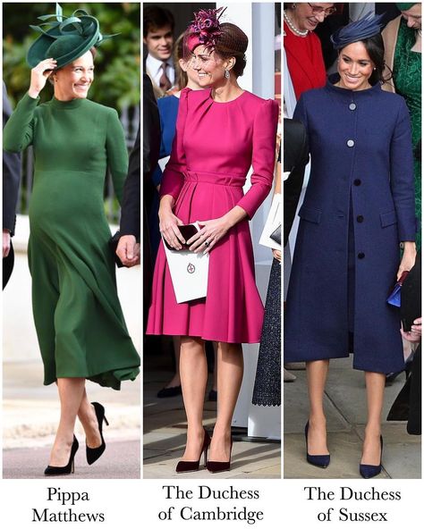 A recap of the Royal Wedding guests’ outfits. I love how the Royal ladies seemed to have coordinated their looks and went with jewel tones.… British Wedding Guest Attire, Royal Wedding Guests, Royal Wedding Guests Outfits, Pipa Middleton, Wedding Guests Outfits, British Wedding Dresses, British Winter, Winter Wedding Guest, Wedding Guest Attire