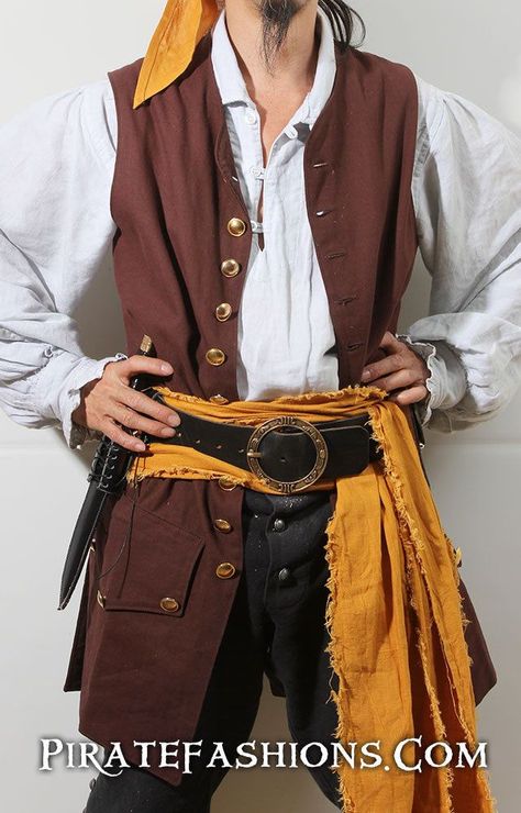 Pirate Reference, Pirate Clothing, Pirate Costume Diy, Pirate Garb, Costume Pirate, Sea Wolf, Long Waistcoat, Pirate Cosplay, Ren Faire Costume