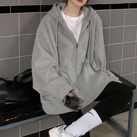 Winter Fashion Jackets, Womens Sweatshirts Hoods, Hoodie Outfit, Oversized Cardigan, Zip Up Hoodies, Zipper Jacket, Pullover Jacket, Oversize Hoodie, Grey Sweatshirt