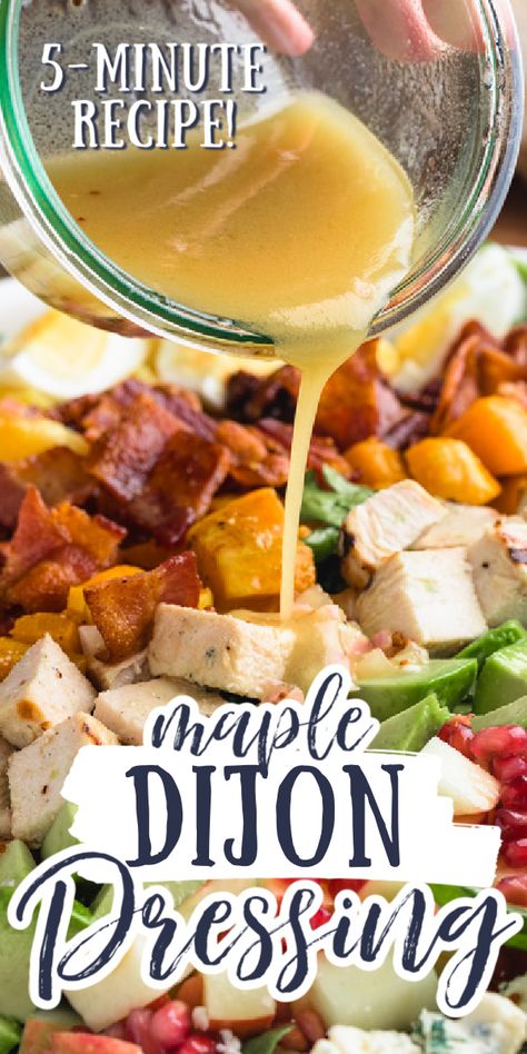 Fall Harvest Salad With Maple Mustard Vinaigrette, Sweet Dijon Vinaigrette Dressing, Honey Mustard Apple Cider Dressing, Autumn Salad With Maple Dressing, Apple Cider Maple Vinaigrette, Apple Dijon Vinaigrette, Salad Dressing With Maple Syrup, Fall Vinaigrette Dressing, Maple Mustard Vinaigrette Recipe