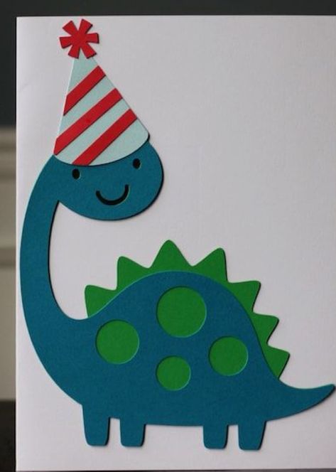 Dinosaur Birthday Card, Birthday Board Classroom, Preschool Fine Motor Activities, Old Birthday Cards, Baby Cards Handmade, Book Cover Diy, Birthday Card Drawing, Birthday Cards For Boys, Dino Party