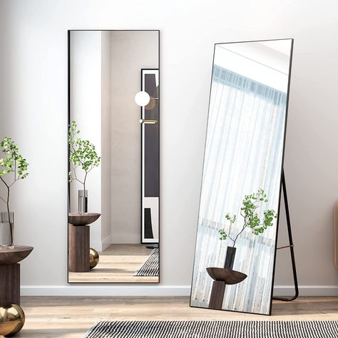 Amazon.com: LVSOMT Full Length Floor Mirror, Free Standing Body Mirror, Wall Mounted Hanging Mirror, Large Dressing Mirror, Leaning Against Wall Mirror, Big Mirror for Bedroom Living Room Locker Room, 65"x22" : Home & Kitchen Big Mirror For Bedroom, Big Mirror In Bedroom, Stand Up Mirror, Mirror For Bedroom, Full Length Floor Mirror, Floor Standing Mirror, Big Mirror, Mirror Large, Full Body Mirror