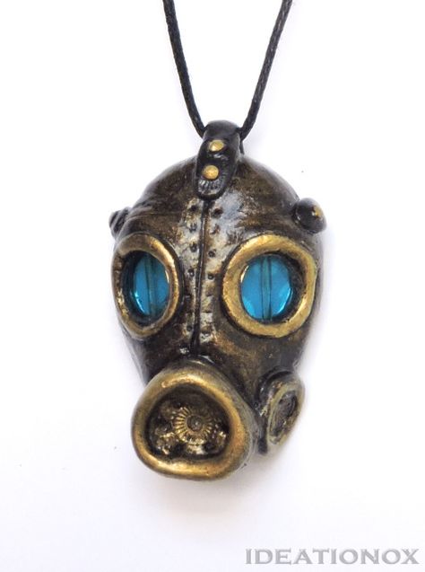 Studio Ghibli Totoro, Ghibli Totoro, Clay Accessories, Spooky Stuff, Weeping Angel, Mask Necklace, Metal Head, Leather Art, Gas Mask