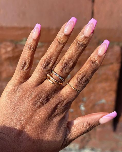 🌸starting spring off with a pink twist to the classic french manicure 💅🏾 𝘄𝗵𝗮𝘁 𝗮𝗿𝗲 𝘆𝗼𝘂 𝗱𝗼𝗶𝗻𝗴 𝘁𝗼 𝗴𝗲𝘁 𝗶𝗻𝘁𝗼 𝘁𝗵𝗲 𝘀𝗽𝗿𝗶𝗻𝗴 𝘀𝗲𝗮𝘀𝗼𝗻? ‌ + 💞if you like the design, save this post for future reference ‌ 💖 Nail info: + My natural nails are silk wrapped & then cured with dip powder + The designs are always done with gel polish + This combo usually wears really well and I get my nails done every 2.5-3 weeks ‌ 𝘌𝘷𝘦𝘳𝘺𝘥𝘢𝘺 𝘙𝘪𝘯𝘨 𝘚𝘵𝘢𝘤𝘬 & 𝘉𝘳𝘢𝘤𝘦𝘭𝘦𝘵 𝘑𝘦𝘸𝘦𝘭𝘳𝘺 + @cartier + @catbirdnyc + @auratenewyork + @monicavinader + ... Nail Info, Jewelry Cartier, Stack Bracelet, Classic French Manicure, Nails Done, Everyday Ring, Ring Stack, Everyday Rings, Dip Powder