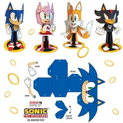 Sonic the Hedgehog Paper Toys Sonic The Hedgehog Craft, Sonic Activities, Sonic The Hedgehog Crafts, Sonic Diy Crafts, Sonic Craft, Sonic Activities For Kids, Sonic Crafts, Hedgehog Craft, Sonic Birthday Parties