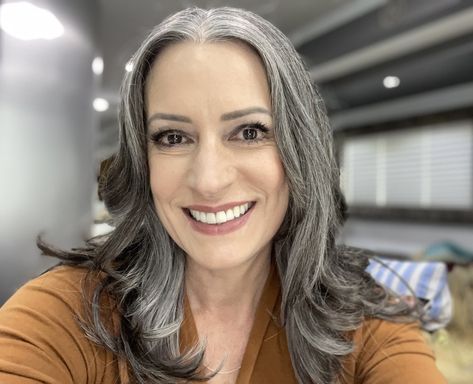 Embracing Gray Hair, Wigs Medium Length, Grey Wigs, Emily Prentiss, Paget Brewster, Grey Hair, Medium Length, Bangs, Wigs