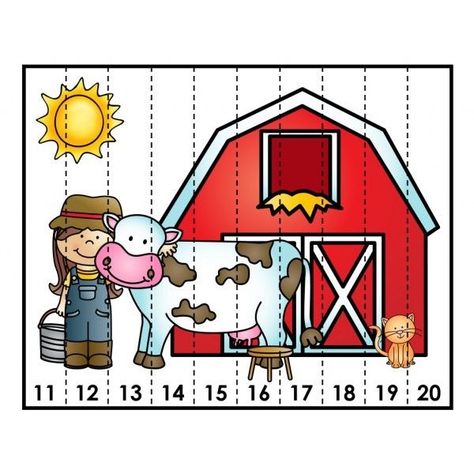 Farm Activities Preschool, Tara West, Preschool Color Activities, Counting Puzzles, Preschool Counting, Farm Preschool, Kindergarten Themes, Preschool Colors, Farm Activities