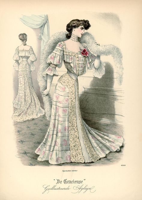 1902 Fashion, Fashion Printables, Edwardian Fashion Plates, 1900 Fashion, Mode Prints, 1900s Fashion, Parisienne Chic, 1800s Fashion, Fashion Illustration Vintage