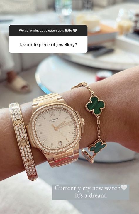 Patek Watches, Patek Phillipe, Womens Designer Watches, Van Cleef And Arpels Jewelry, Pretty Jewelry Necklaces, Wrist Jewelry, Womens Watches Luxury, Classy Jewelry, Girly Jewelry