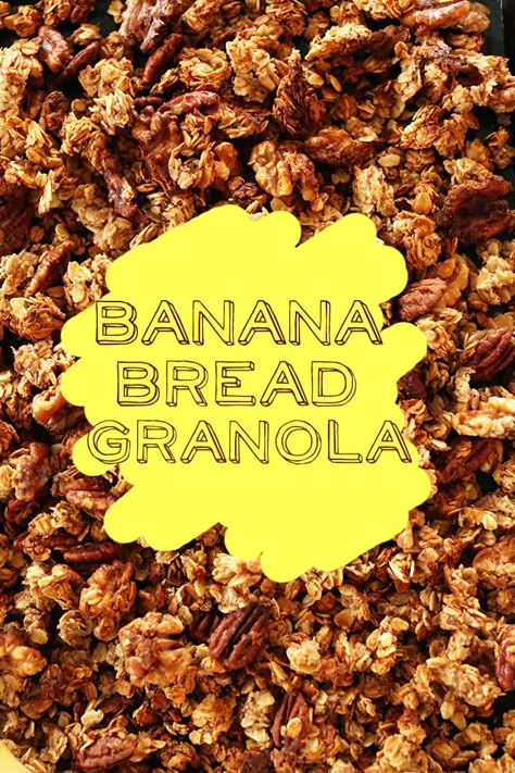 Banana Bread Granola! via MINIMALISTBAKER.COM #minimalistbaker Banana Bread Granola, Vegan Granola, Granola Recipe Homemade, Minimalist Baker, Granola Recipe, Granola Recipes, Homemade Granola, Granola Bars, Trail Mix