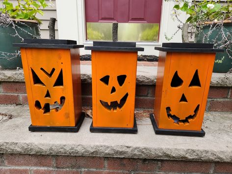 Reusable jack-o'-lanterns that won't rot—groundbreaking. Jean LevasseurThese DIY jack-o'-lantern boxes are creepy, versatile, and simple. The post Make wooden Jack-o’-lanterns you can reuse for many happy Halloweens appeared first on Popular Science. Diy Jack O Lantern, Lantern Cards, Jack O Lantern Diy, Rotting Fruit, Wooden Lanterns Diy, Halloween Lanterns Diy, Diy Pumpkins Crafts, Halloween Yard Art, Glow Halloween