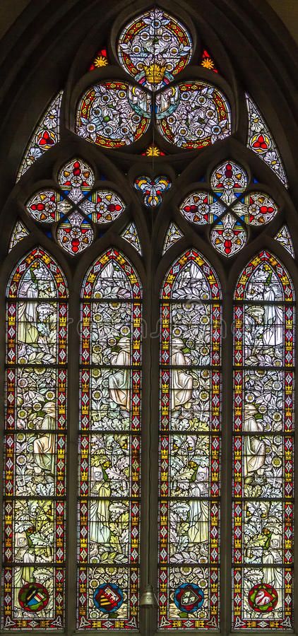 Stained-glass window stock photo Goth Architecture, Stained Glass Windows Church, Stain Glass Window Art, Church Aesthetic, Gothic Windows, Window Drawing, Photo Window, Stained Glass Church, Gothic Cathedrals