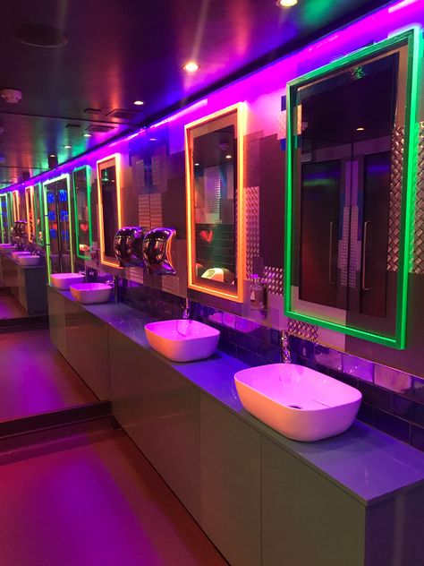 Led Aesthetic, Disco Bar, Arcade Bar, Karaoke Bar, Nightclub Design, Laser Tag, Bar Interior, Neon Aesthetic, Bar Design Restaurant