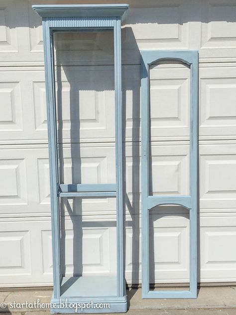 Repurposed Curio Cabinet Ideas, Curio Cabinet Redo, Painted Curio Cabinets, Curio Cabinet Makeover, Painting Plastic Chairs, Wardrobe Painted, Rehab Furniture, Hutch Redo, Furniture Recycling