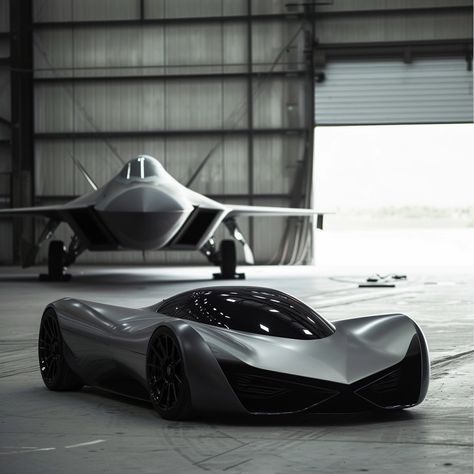 supercar inspired by the f22 raptor stealth plane, soft surfaces, Matt grey, soft, minimal design, pure design, plane, blackbird plane --v 6 Compact Car Design, Futuristic Race Car, Blackbird Plane, Black Supercar, Futuristic Cars Concept, Supercar Design, Concept Vehicles Sci Fi, Futuristic Cars Design, Good Looking Cars