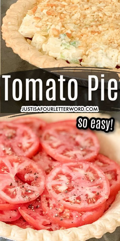 Tomatoe Pie Paula Deen, Southern Tomato Pie Paula Deen, Fresh Tomato Pie Recipes, Tomato Dessert Recipes, Easy Tomato Pie, Tomato Pie Recipe Southern, Paula Deen Tomato Pie, Tomato Pie Recipe Easy, Tomato Pie Recipe