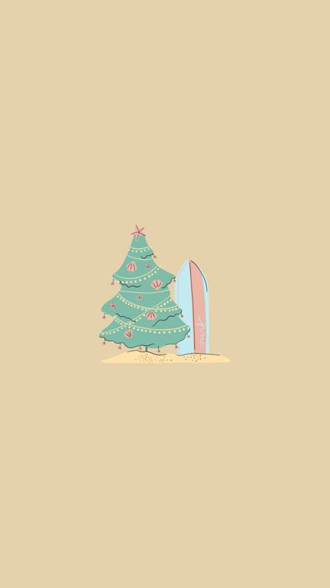 #aesthetic #wallpaper #christmas Ipad Wallpaper Aesthetic Holiday, Beachy Christmas Wallpaper, Ocean Christmas Wallpaper, Aussie Christmas Wallpaper, Summer Christmas Wallpaper, Surf Christmas, Aesthetic Wallpaper Christmas, Beach Christmas Pictures, Elf Wallpaper