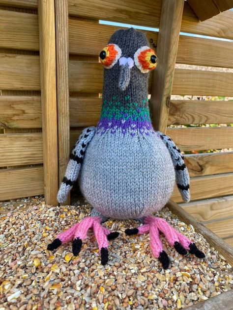 10 of the Most Perfect Pigeons in Knit & Crochet | KnitHacker Pigeon Puppet, Crochet Pigeon Pattern Free, Pigeon Knitting Pattern, Pigeon Sewing Pattern, Pigeon Plush Pattern, Crochet Pigeon, Pigeon Stuffed Animal, Pigeon Plush, Pigeon Meme