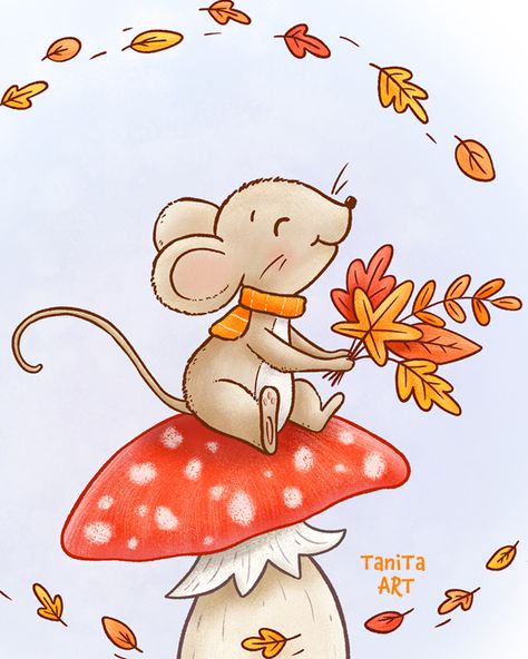 This is my first entry "Autumn Leaves" for #DressUpSeptember challenge hosted by the artists: @citrus_flower15 @illustrations_manseetheway @oxalice_ @vida.kart @zatiff @zou_yi.llustration #dressupseptember #fallart #fallillustration #fallleavesdrawing #cozyfall #mouseillustration #cutemouse #mouseart #cartoonmouse #kawaiimouse #autumnillustration #autumnleavesdrawing #mushroomdrawing #whimsicalillustration #fallseason #nurseryillustration #cartoonstyleart #fall #septemberart #septembe... Leaves Drawing Fall, Thanksgiving Illustrations Cute, Fall Fox Drawing, Autmn Pictures, Cute Autumn Drawings, Mouse Illustration Drawing, Fall Leaves Drawing, Autumn Doodles, Fall Drawings