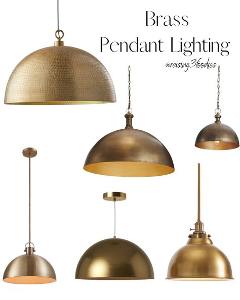 Kitchen Dome Pendant Lights, Brass Kitchen Island Pendants, Gold Kitchen Island Pendants, Long Pendant Lighting, Brass Dome Pendant Light Kitchen, Brass Pendants Over Kitchen Island, Dome Kitchen Pendant, Gold Pendant Kitchen Lighting, Italian Modern Kitchen Design