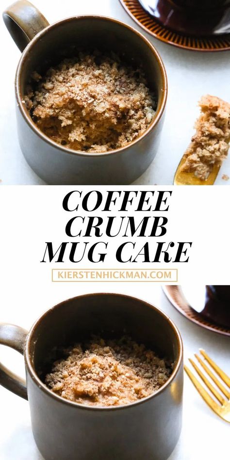 Coffee Cake Mug Cake Microwave, Mug Cake Breakfast, Mug Coffee Cake, Coffee Cake Mug Cake, Microwave Mug Cake Recipes, Breakfast Mug Cake, Coffee Mug Cake, Mug Dessert Recipes, Microwave Mug Cake