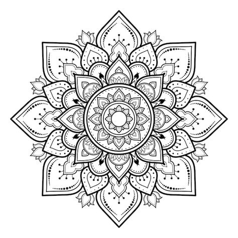 Mandala Outline Tattoo, Colouring Pages For Adults Mandala, Mandala Outline Design, Mandala Pattern Design Templates, Mens Mandala Tattoo, Mandela Art Pattern, Mandala Patterns Ideas, Mandala Tattoo Drawing, Indian Mandala Art