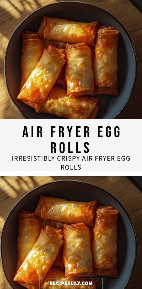 I just made these irresistibly crispy air fryer egg rolls, and they are absolutely perfect! Packed with flavor and the perfect crunch, these little rolls are a hit at every gathering. You won't believe how easy they are to make! Check out my recipe and get ready to impress your friends and family. Chinese Food Recipes Egg Rolls, Easy Eggrolls Recipe, Egg Rolls In The Air Fryer, Homemade Egg Rolls In Air Fryer, Easy Chinese Egg Rolls, Air Fryer Spring Rolls Rice Paper, Eggrolls In Air Fryer, Airfryer Egg Rolls, Egg Roll Recipes Vegetable