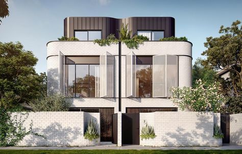 Stella Collective, Townhouse Exterior, Modern Townhouse, Duplex Design, Townhouse Designs, Duplex House Design, Duplex House, Facade Architecture, Facade Design