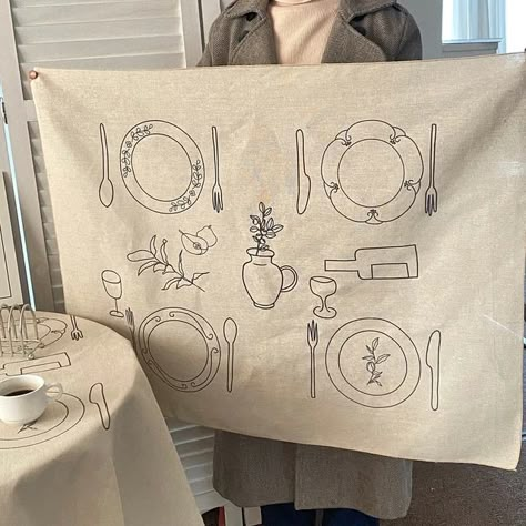 Creative Cotton and Linen Table Cloth Ins Style Personalized Line Sketching Tablecloth Modern Picnic Cloth Tea Table Cover - AliExpress Line Sketching, Recycled Fabric Art, Tablecloth Modern, Modern Tablecloth, Modern Tablecloths, Linen Table Cloth, Line Sketch, Table Stand, Paper Background Texture