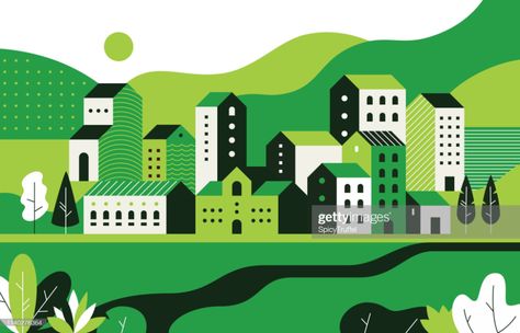 Flat Landscape, Nature Environment, City Vector, Building Illustration, City Illustration, Vector Art Illustration, City Landscape, Landscape Illustration, City Street