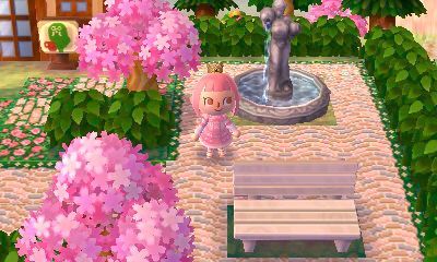 Town inspiration: Springtime town hall Acnl Paths, City Inspiration, Motif Acnl, Animal Crossing 3ds, Animal Crossing New Leaf, Ac New Leaf, Town Ideas, Happy Home Designer, Spring City