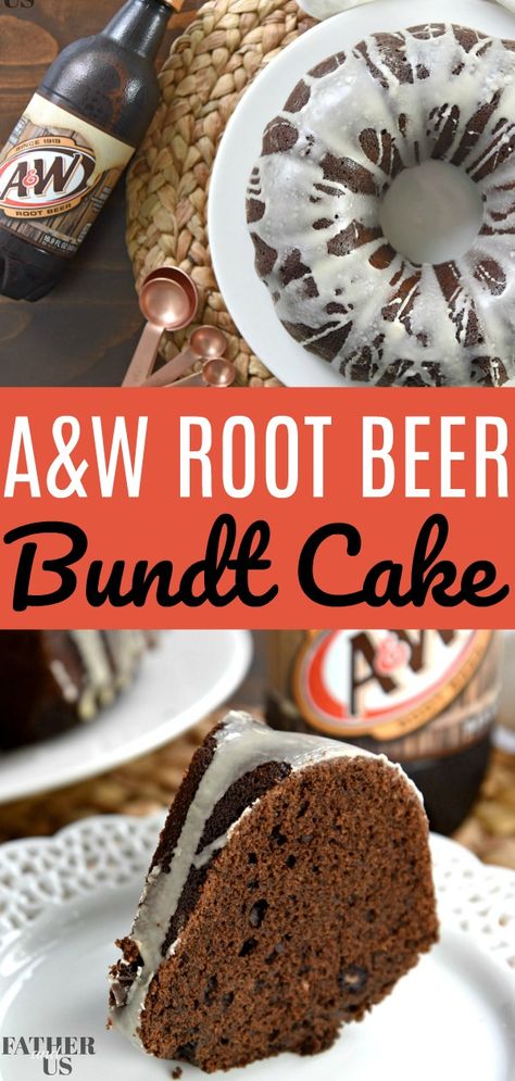 A&W Root Beer has always been one of my favorite summertime drinks. Even today, drinking it reminds me of summer every time! I wanted to celebrate those memories with this Root Beer Bundt Cake Recipe. Dark, smooth and sweet, it is the perfect summertime dessert or any time of year! #AWMemories #ad Root Beer Bundt Cake Recipe, Beer Cakes For Men, Beer Cake Recipe, Root Beer Cake, Beer Dessert, Root Beer Recipe, Beer Cookies, Childhood Summer, Soda Cake