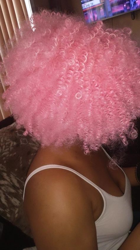 Curly Pink Hair Short, Pink Afro Hair, Curly Pink Hair, Pink Curly Hair, Pink Afro, Bubblegum Pink Hair, Baby Pink Hair, Pastel Pink Hair, Hairdos For Curly Hair