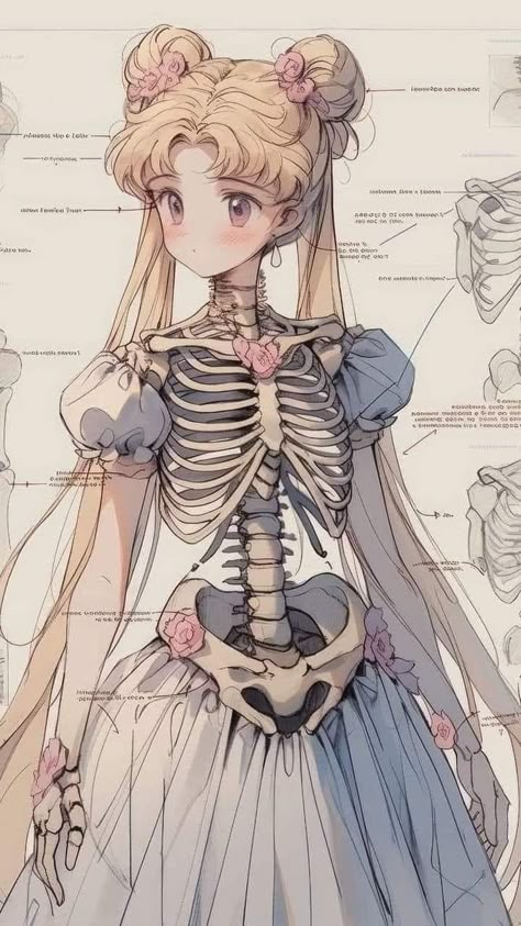 Skeleton Girl, Arte Sailor Moon, Sailor Moon Fan Art, Sailor Moon Aesthetic, Sailor Moon Manga, Sailor Moon Wallpaper, Moon Poster, Japon Illustration, Sailor Moon Art