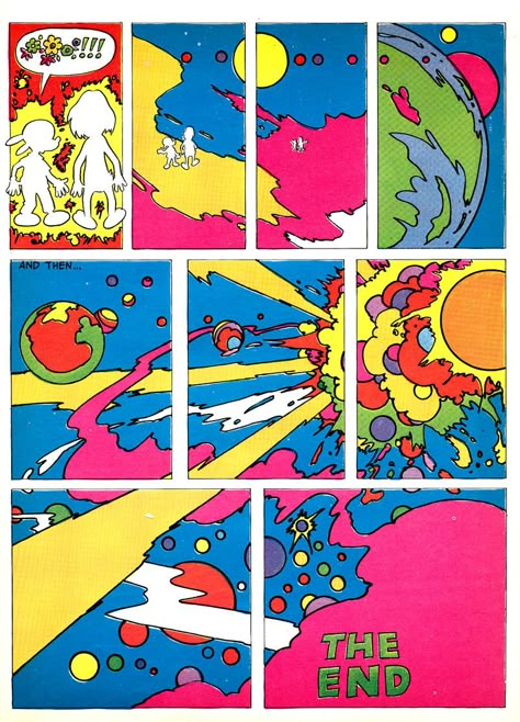 Sequential Illustration, Peter Max Art, Comic Panel, Sequential Art, Peter Max, Bd Comics, Comic Panels, Hippie Art, Vintage Comics