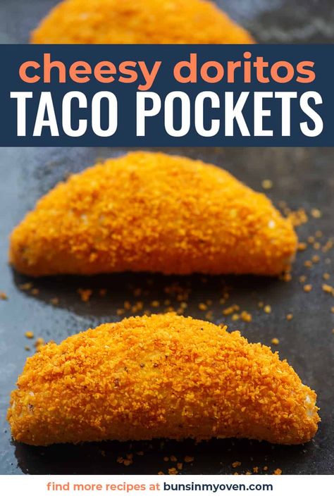 Homemade Dorito Taco Shells, Chicken Taco Pockets, Doritos Locos Tacos Recipe, Stuffed Taco Pockets, Chicken Nugget Tacos, Tortilla Pockets Ideas, Cheesy Beef Taco Pockets, Dorito Recipes Ideas, Dorito Recipes