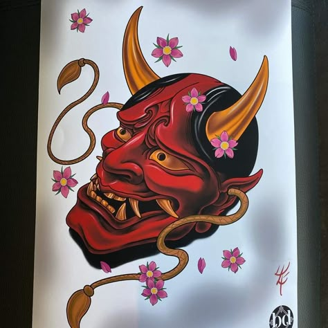 Kabuki Tattoo Design, Hanya Mask Drawing, Kabuki Mask Tattoo, Kabuki Tattoo, Hanya Mask Tattoo Design, Hannya Maske Tattoo, Mascara Hannya, Hanya Mask Tattoo, Tengu Tattoo